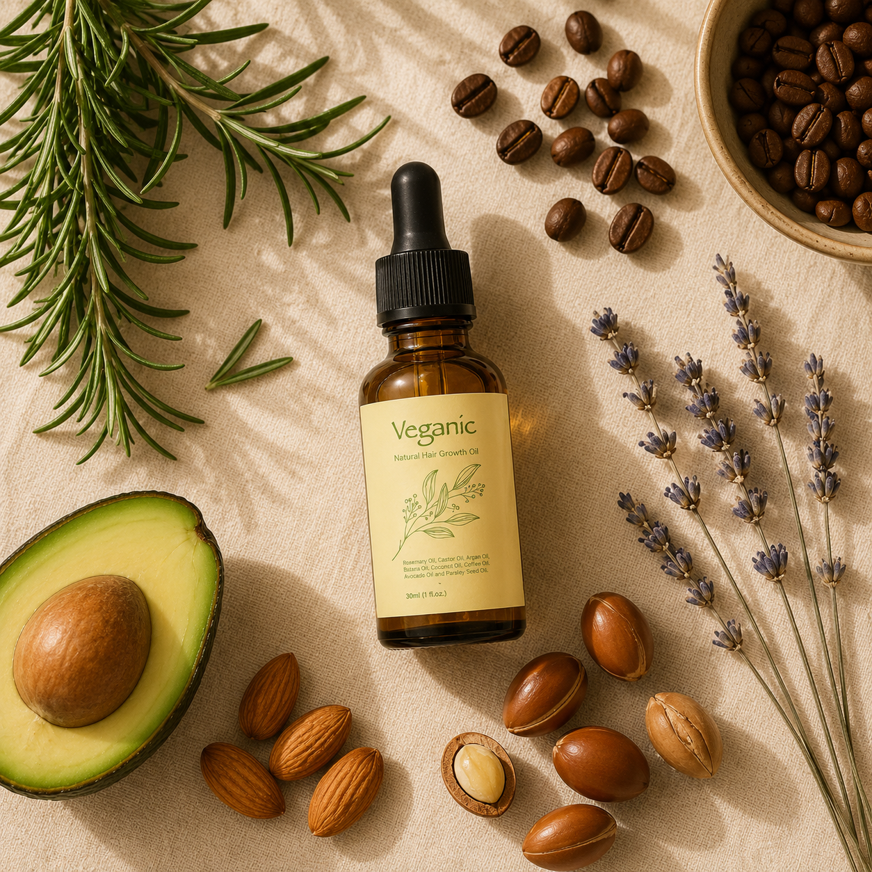 Rosemary & 11 Natural Oils Serum for Thicker, Fuller Hair